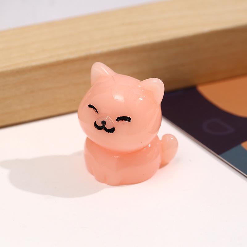 3D Cute Orange Cat Resin Figurine - Desktop & Car Ornament
