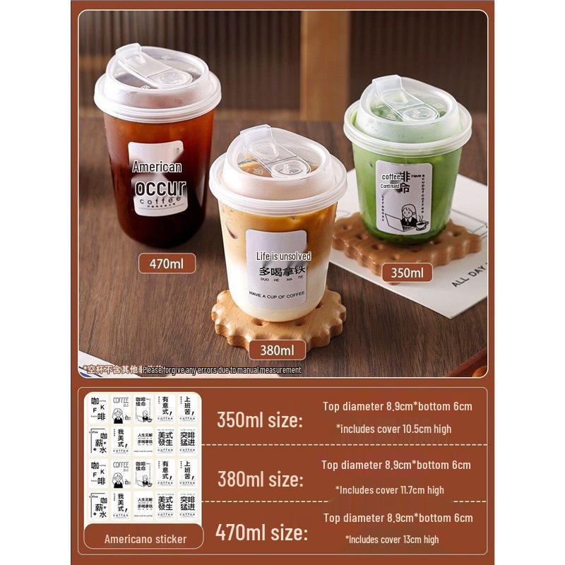 Disposable Transparent Plastic Coffee Cup with Lid for Small Beverages