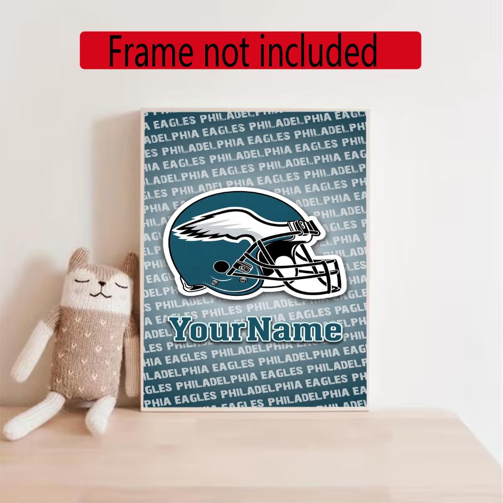 Philadelphia Eagles Customize Your Name Diamond Painting Round Diamond Diy Frameless Holiday Artwork Suitable For Home Office Wall Decoration