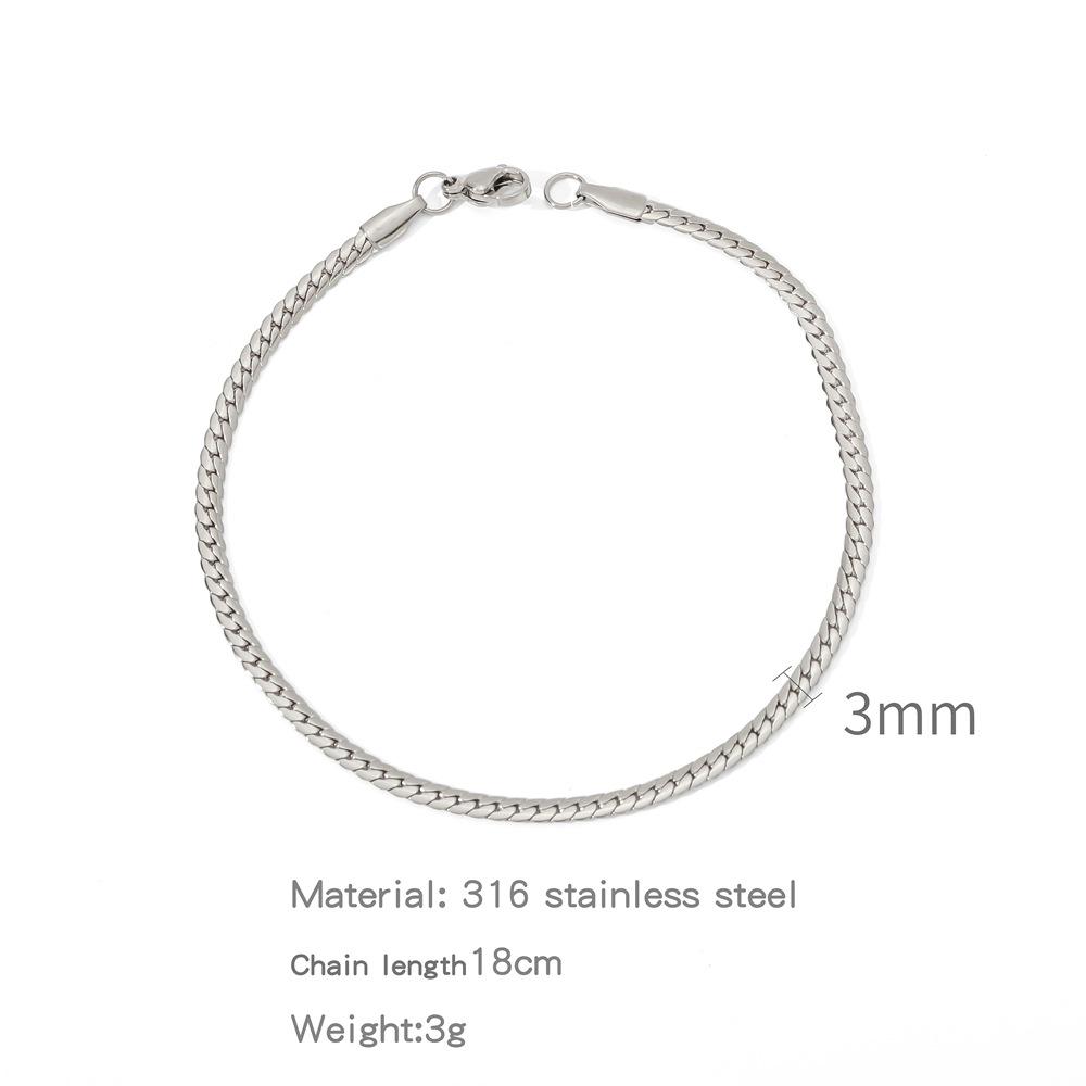 

Титановый стальной европейско-американский унисекс гладкий браслет - легкие роскошные гальванизированные украшения 18CM