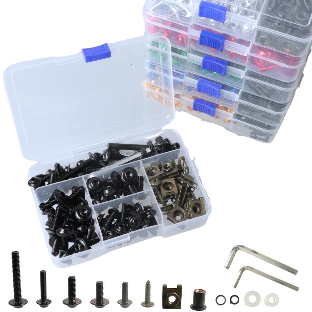 177pcs M5/M6 Screws Motorcycle Aluminum Fairing Bolt Windshield Cover Screws For Honda Kawasaki YAMAHA BMW SUZUKI CBR600RR 900RR