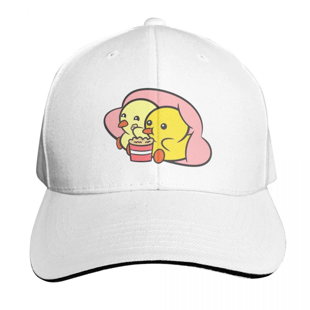 Duckie and Duck Popcorn Baseball Cap Custom Cap tactical cap Luxury Beach Outing Womens Unisexs