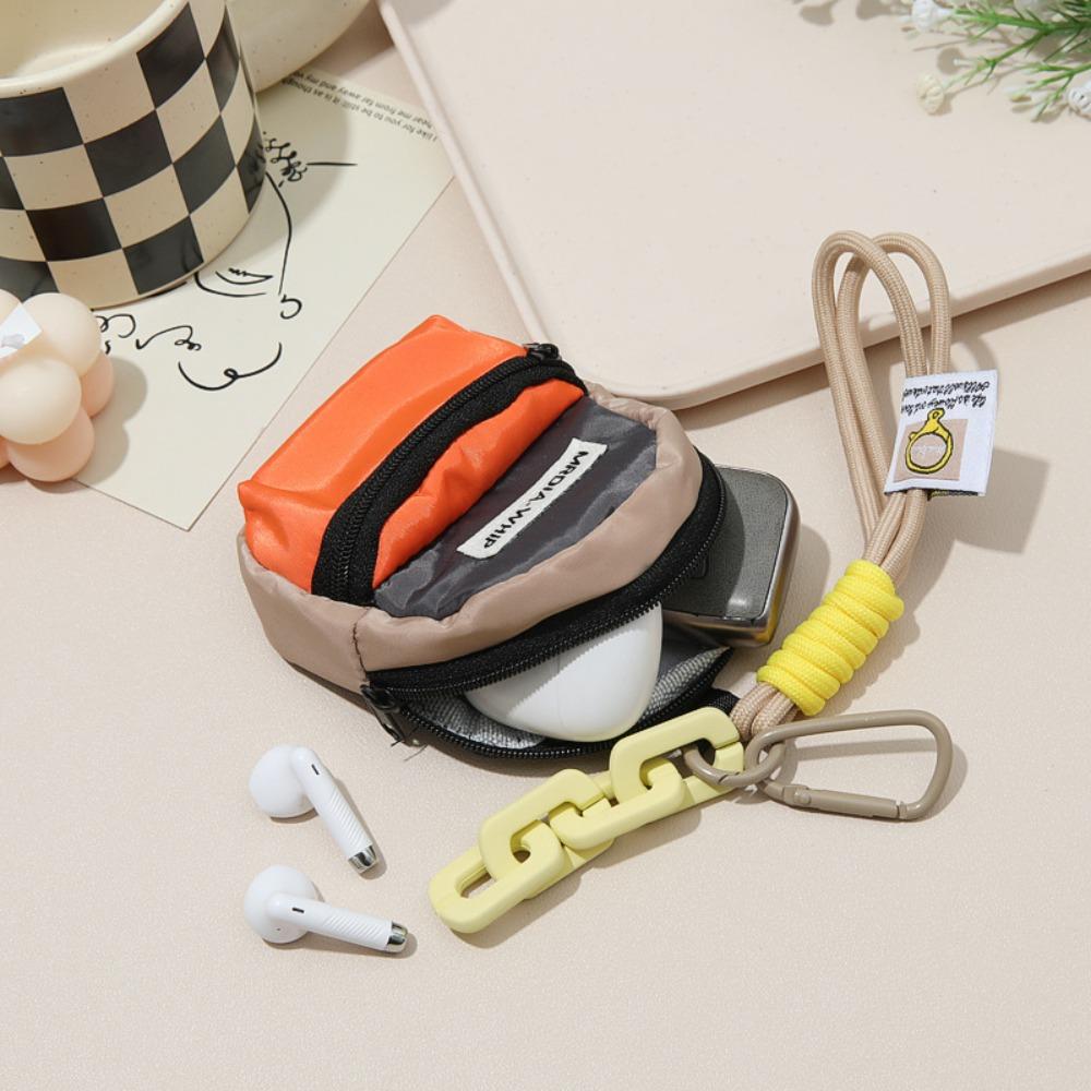 Cute Zipper Coin Purse Mini Key Chain Wallet Pouch Macaron Color Portable Book Bag Pendant Outdoor