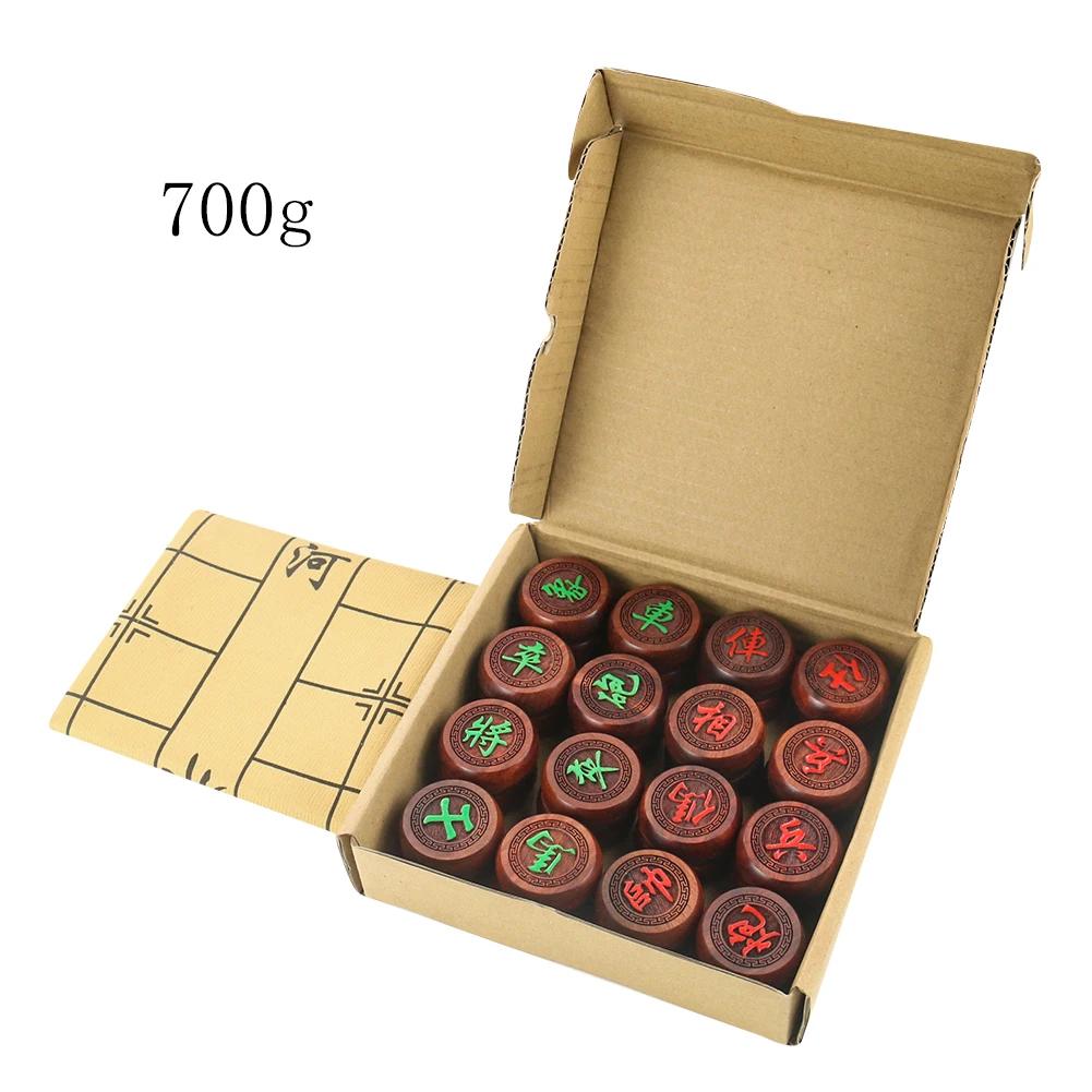 Xiangqi Kinesiskt Schack Brädspel Set Naturträ Spelpjäser Portabelt Rese Strategileksak För Barn Vuxna Familj Gåva