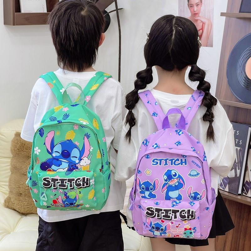 Lilo Stitch Kids Backpack With Durable Nylon For School Use And Cartoon Design