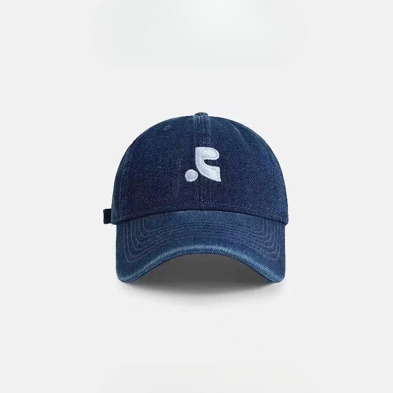 American Retro Washing Denim Baseball Hat Women Korean Style Face Showing Little Couple Street Embroidered Baseball Hat Men Casual