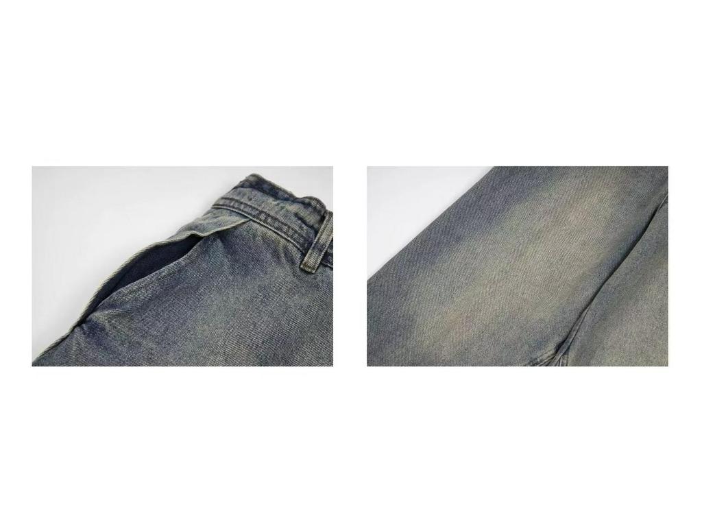 American Retro Vibe Herren Distressed Gestreifte Schlagjeans