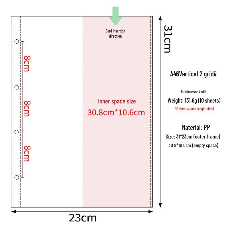 Transparent A4 and A5 Card Album Refills: 4-Pocket, 9-Pocket, 4-Inch Photo Pages