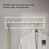 Umbra CUBIKO Wall Hooks, 5-Row, Adjustable Width, Wall-Mounted, White, 21016881660