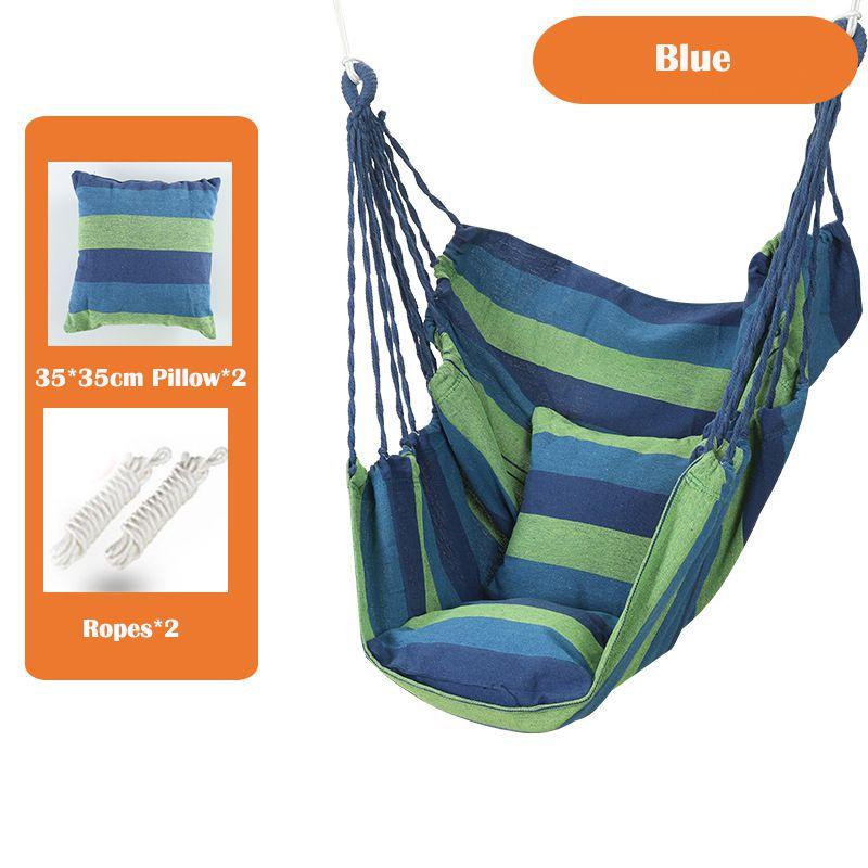 Hanging Rope Chair Swing Hammock Outdoor Porch Patio Yard Seat W 2 Pillows