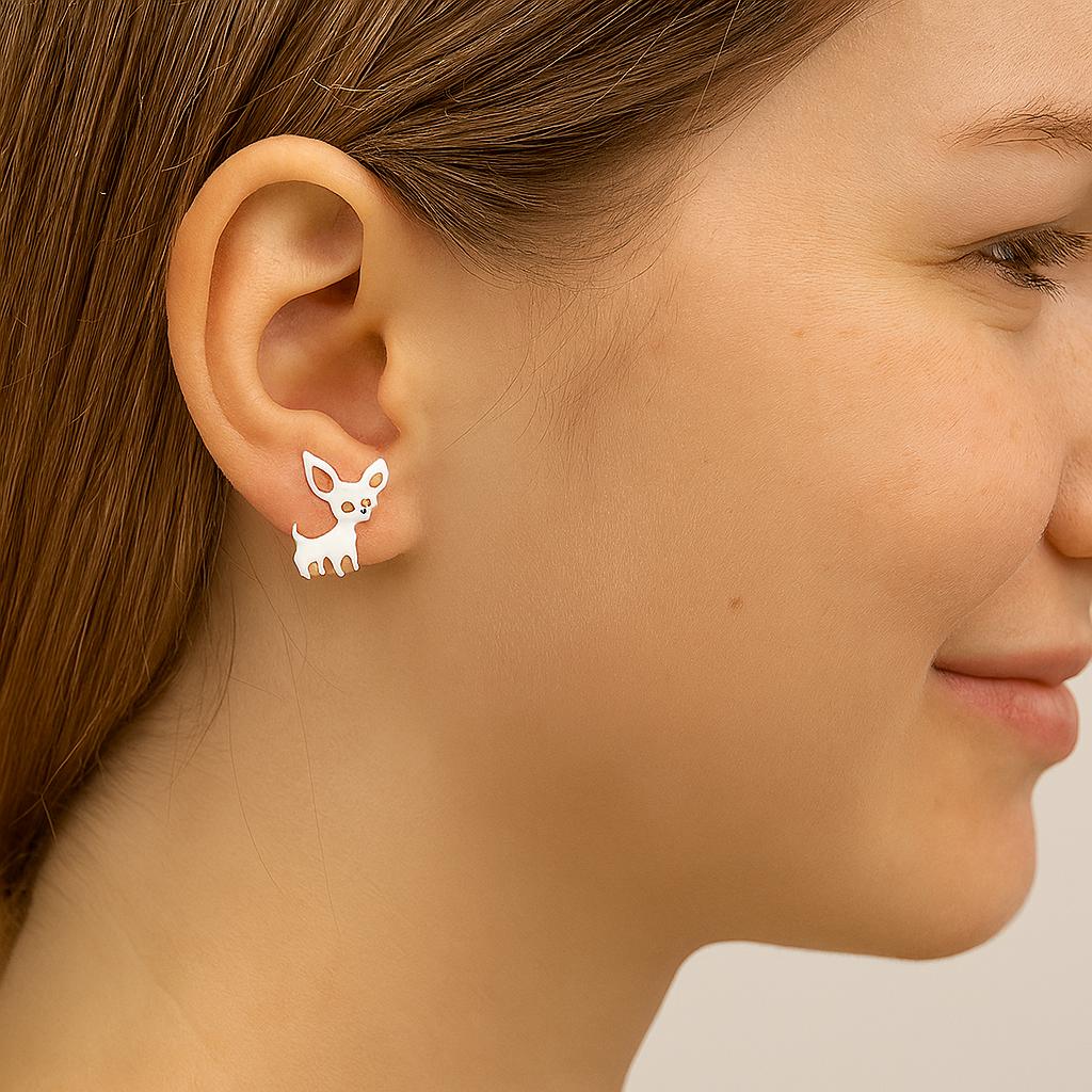 Chihuahua Dog Earrings - 925 Sterling Silver