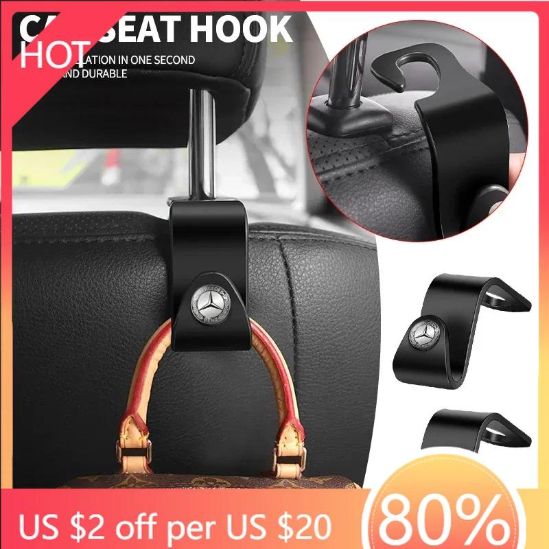 Car Sticker 1/2Pcs Portable Car Seat Back Hooks Storage Accessories For Mercedes Benz AMG W206 W204 W205 W212 W213 W221 W222 W22