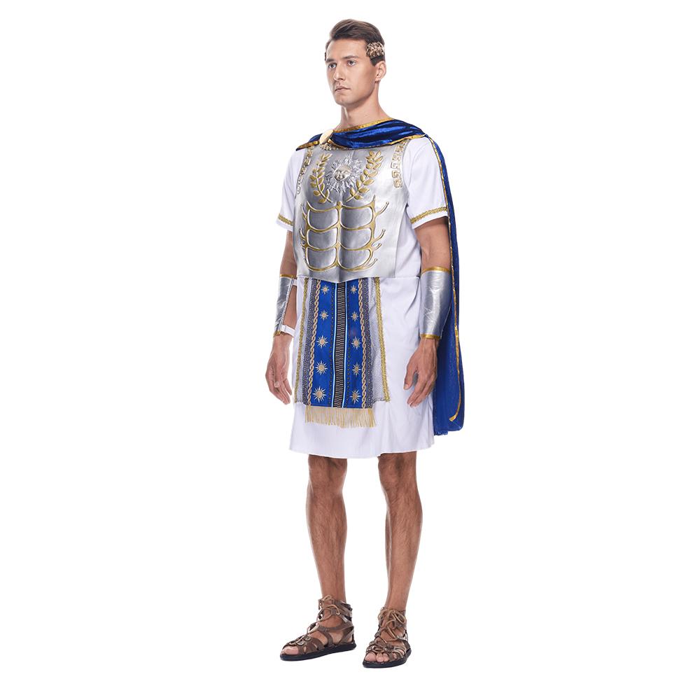 EraSpooky Adult Mens Roman Gladiator Costume Ancient Roman Emperor of the Sun Imperator Set Halloween Dress Up Party