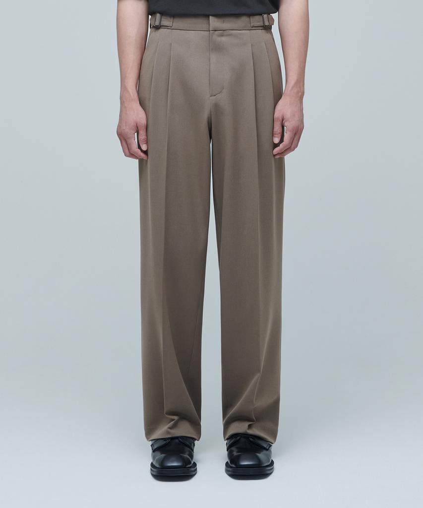 Musinsa Standard Side Adjust Two-Tuck Wide Slacks [Dusty Beige]