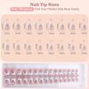 Milky Whit French Tip Press on Nails, 240Pcs French Press On Nail Short Square,Pre-Applied Primer & Top Coat,4 in 1 Gel Nail Tips Soak off Acrylic