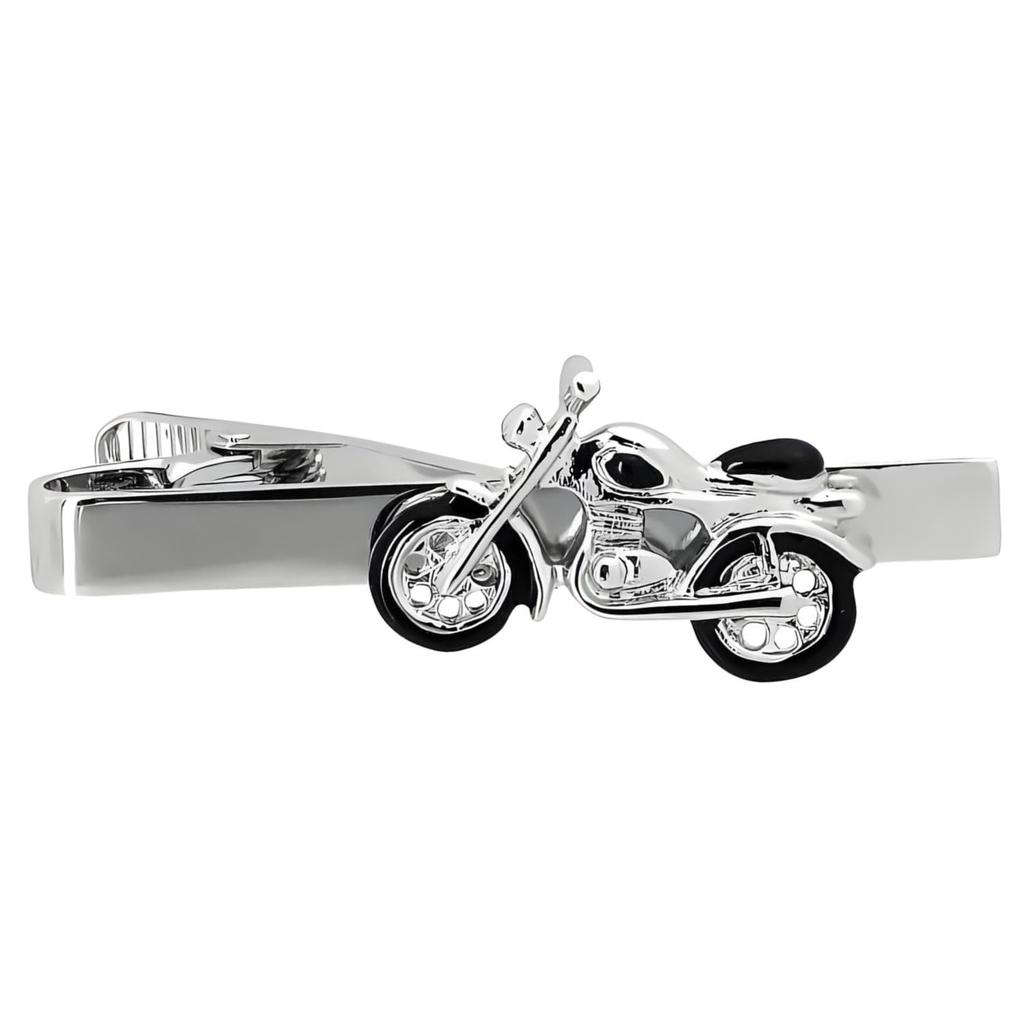 Silver Motorcycle Tie ClipTie Bar Tie Pin N02631