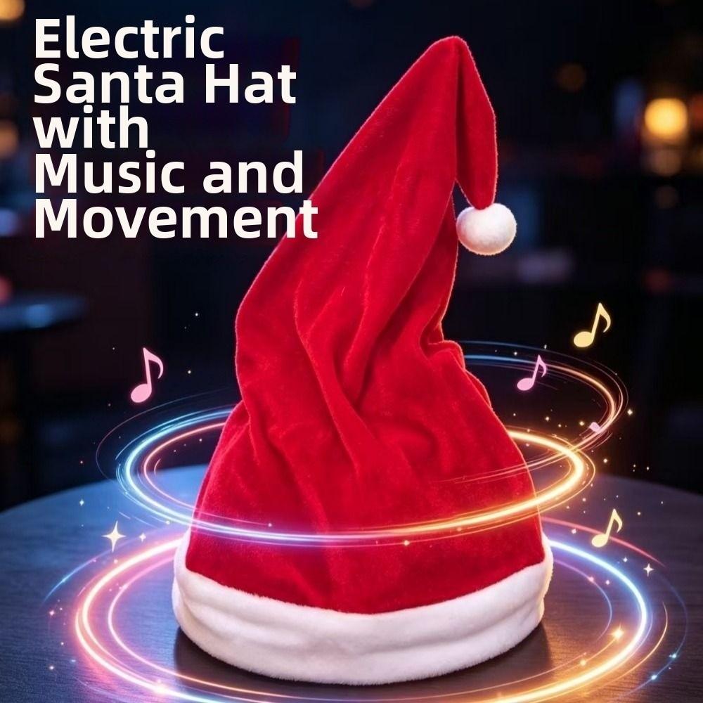 Moving Hat Dancing Christmas Hat Plush Christmas Swing Hat Winter Holiday