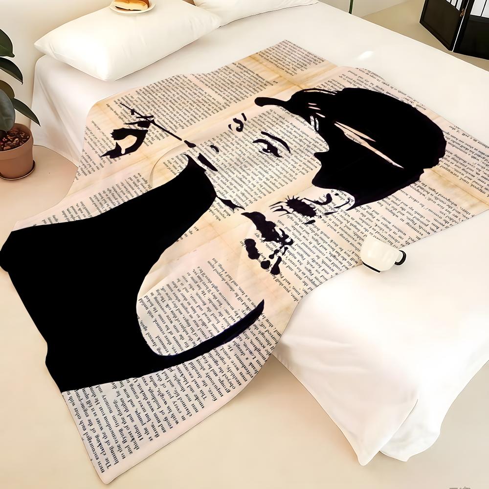 Superstar A-Audrey H-Hepburn Throw Flannel Blanket, Soft Warm, Durable & Washable Cute Cool