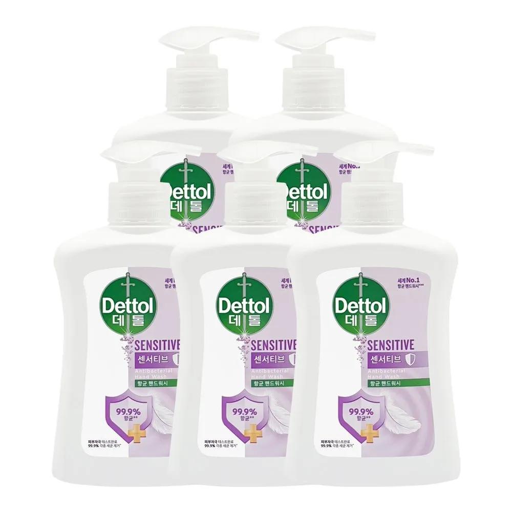 Dettol Antibacterial Hand Wash Sensitive 250ml x 5 Bottles Sensitive Hand Wash Liquid Soap Hand Wash