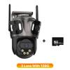 Caméra IP WIFI Trois Écrans Extérieure 4K Double Objectif PTZ Détection Humaine IA Étanche IP66 Caméra de Sécurité Vidéo CCTV iCsee