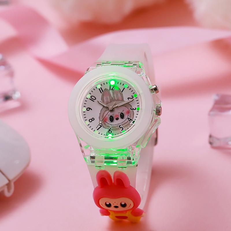 Cartoon Childrens Led Light Up Quartz Watch With Night Glow For Kids And Students