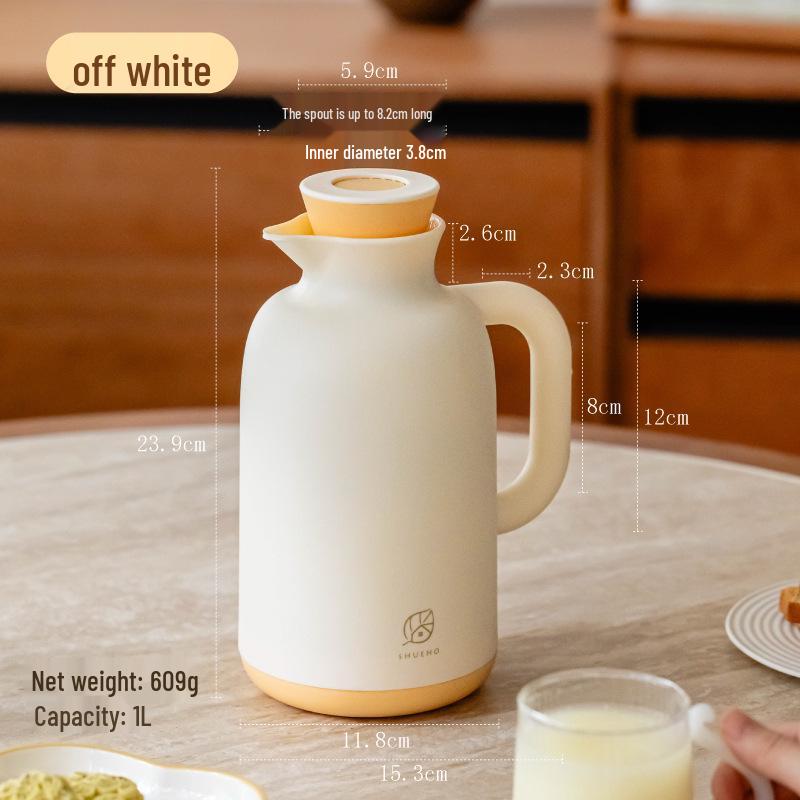 Shuke Nuan Nuan Hu Large Capacity 48-Hour Thermos Glass-Lined Water Bottle 1L слоновая кость