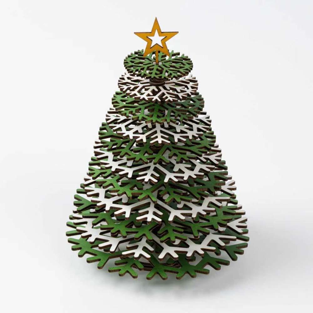 Creative Wooden Christmas Tree 3D Christmas Tree Statue Christmas Tree Ornament Holiday Decor