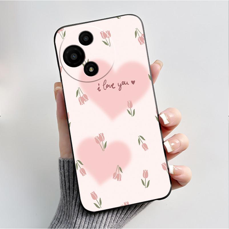 Case For TCL 60 SE Nxtpaper 60SE 605 Fundas Soft Silicone Black Shell TCL 60 Nxtpaper 60R 60 5G Cover Cute Flower Cartoon Casing