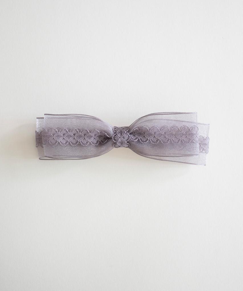 Merrymotive Ash Gray Double Ribbon Hairpin