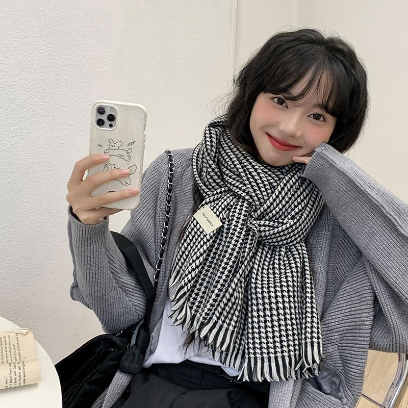 Jesień I Zima Nowy Damski Szal High-End Tysiąca Ptaków Ciepły Szalik Studencki Wszechstronny Szal z Imitacji Kaszmiru