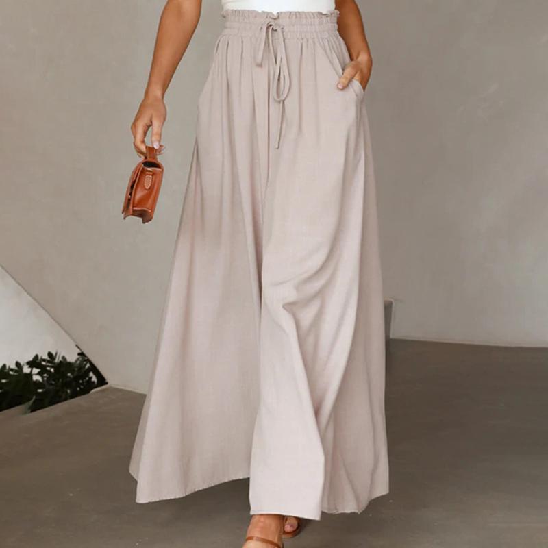 Women Comfortable Casual Dance Drapery High-Waisted Solid Color / Printed Loose Fit Wide Leg Culottes Pants