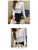 Women's Long Sleeve Slim Knit Cardigan with Colorful Buttons