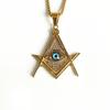 Hip Hop Altes Ägypten Runde Schmuckstücke Collares Goldfarbe Edelstahlkette Ägyptisches Auge des Horus Halsketten & Anhänger