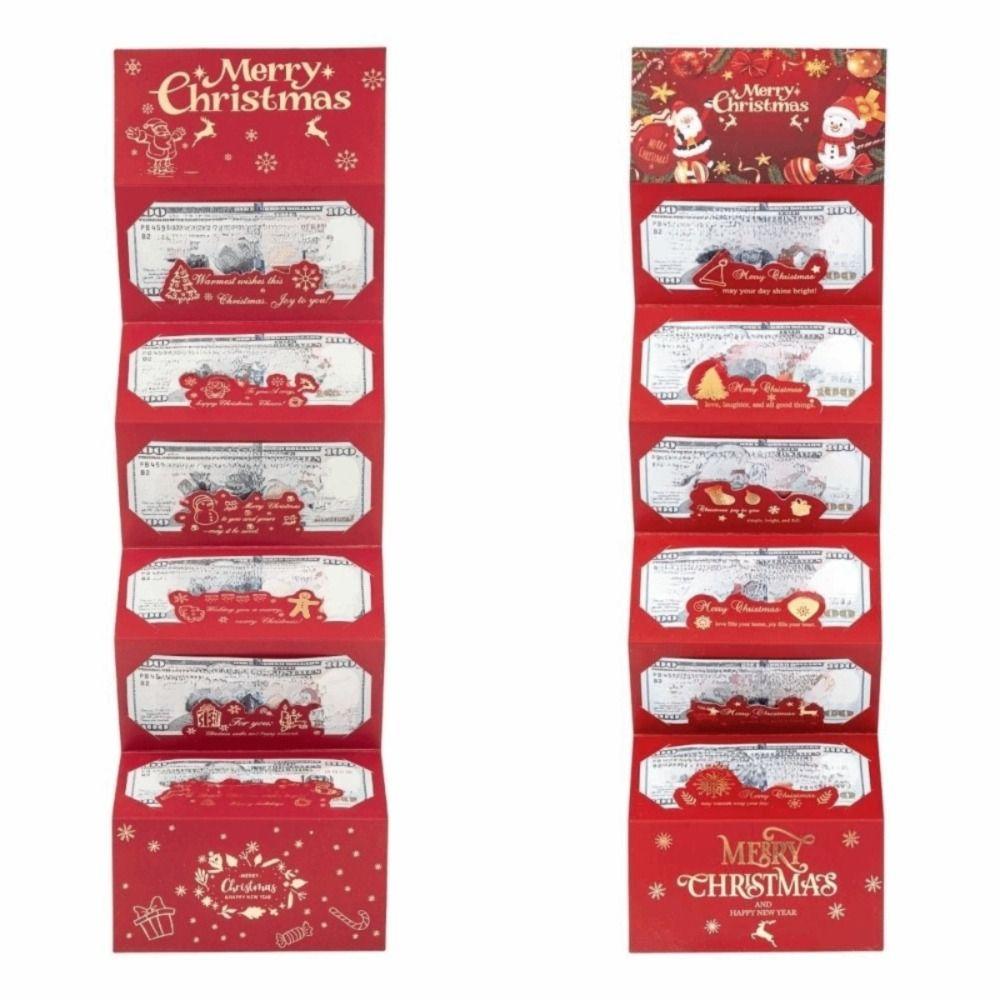 2 Set Santa Claus Christmas Money Card Envelope 6 Card Positions Merry Christmas Decorations Gift