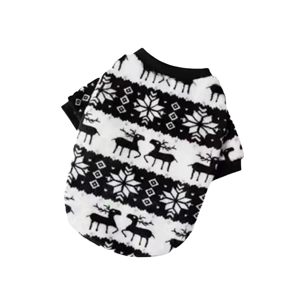 Thickened Christmas Pet Clothes Elk Pattern Dog Winter Sweater Plush Dog Vest For Small Medium Dog