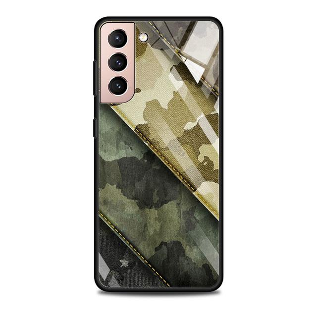 

Камуфляжний візерунок Camo Military Army Glass Case для Samsung Galaxy S21 S20 Ultra S10 Plus Lite S20fe 5g S10e S9 S8 Shell Funda For Samsung S21Ultra