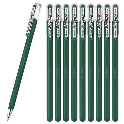 PENTEL Ballpoint Color Matte Dark 10 Pen, Hop, Green, Pens, K110-VD2