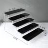 Black Acrylic Multi-Layer Display Stand for Model Figures, Bracelets, and Jewelry Storage.