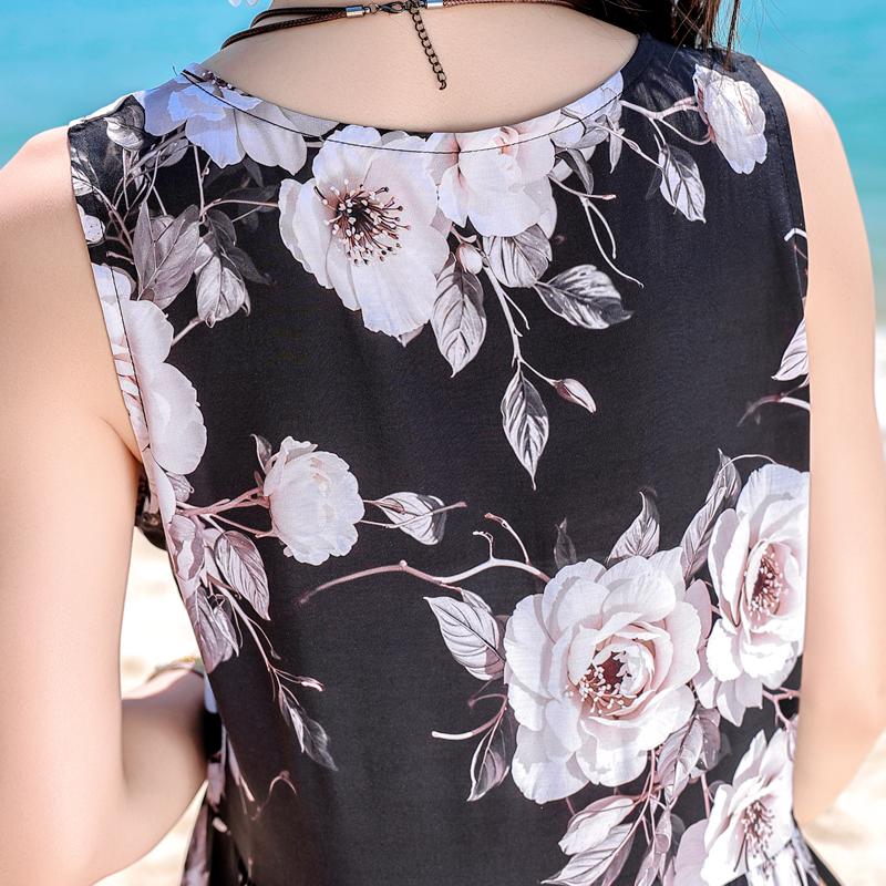 Elegantní dámské letní šaty nadměrné velikosti, ležérní volné dlouhé šaty bez rukávů, dámské vintage oblečení