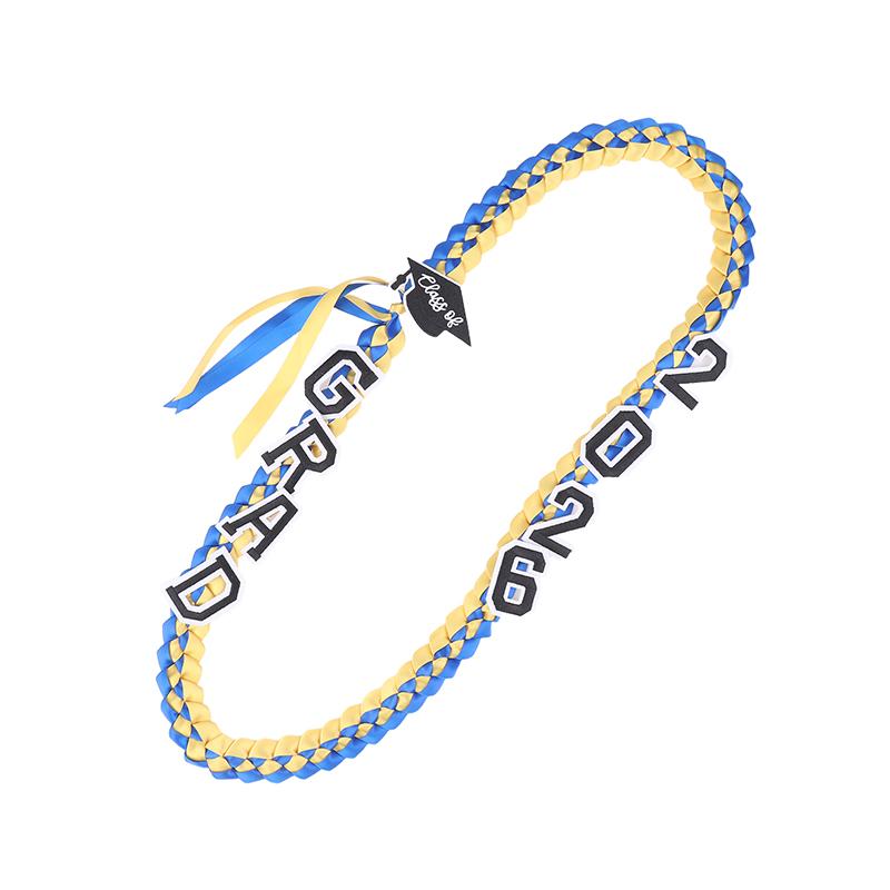 Graduation Leis Class Of 2026 Grad Handmade Ribbon Lei Ribbon Necklace With Grad Letters