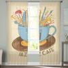 Colorful Musical Instruments In A Cup Sheer Curtains For Living Room Kids Bedroom Tulle Curtains Kitchen Window Treatment Drapes