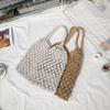 Hand-Knitted Cotton Net Beach Tote: Stylish Straw Shoulder Bag