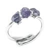 Natural Amethyst Rough 925 Sterling Silver Jewelry Ring Size Adjustable O4l24