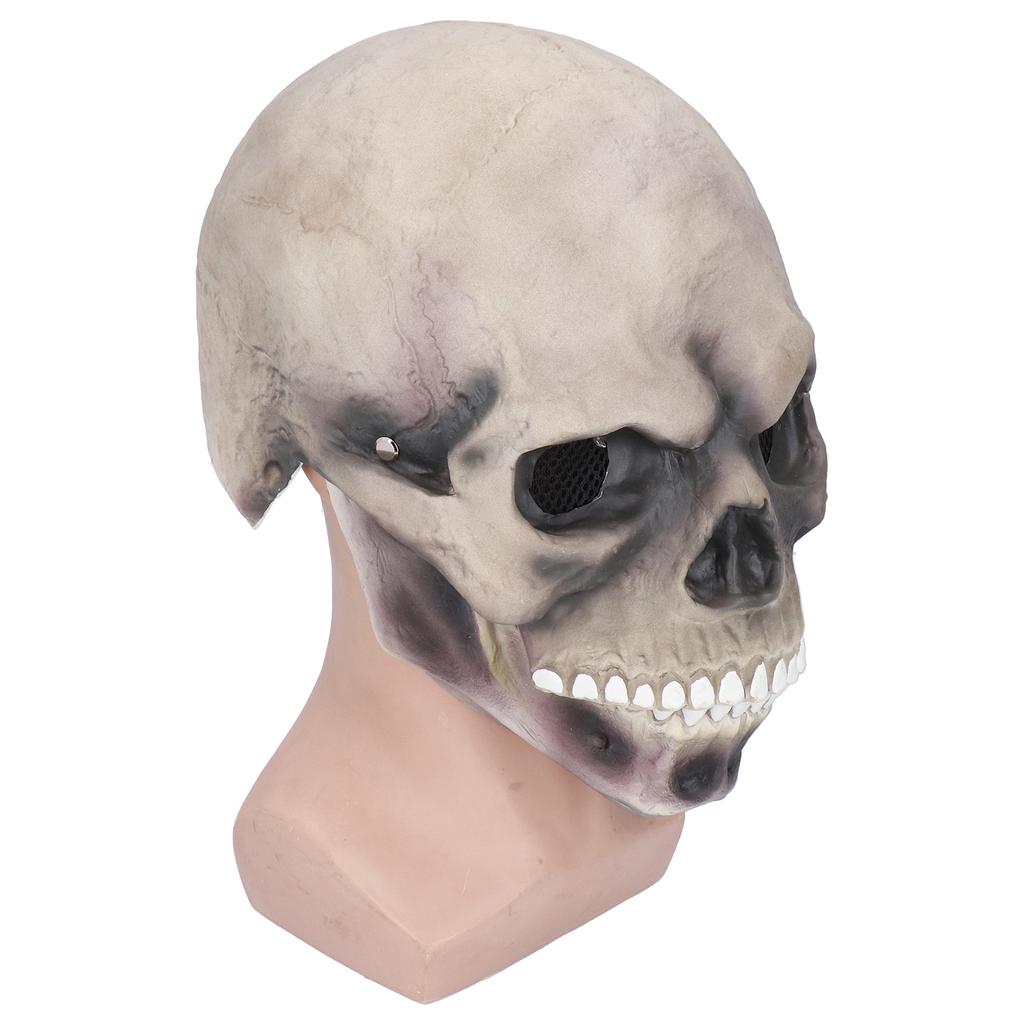 Halloween Scary Skull Mask Adult Full Head Latex Skull Helmet Glowing Eyes with Moving Chin