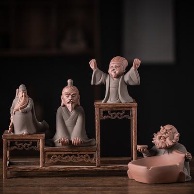 Chinese Purple Clay Tea Pet Creative Handmade Sculpture Crafts Figure Statue Ornaments Home Tea Set Decor Accessories Teaware