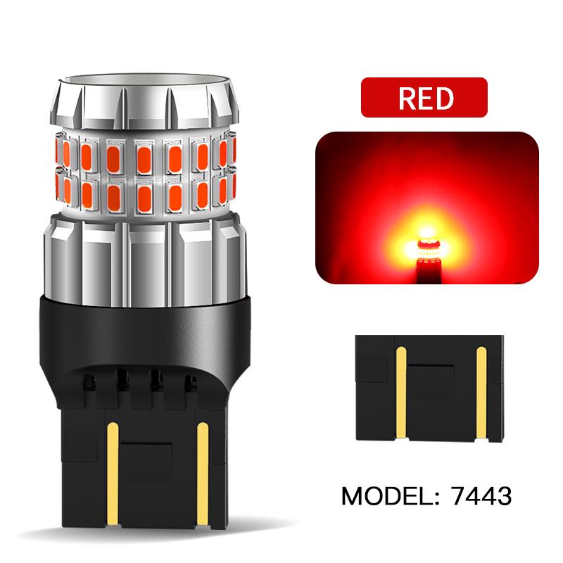 2×7443 7440 LED Turn Signal Light T20 W21W Lamp for Mitsubishi Outlander Sport/RVR/i-MiEV, Yellow Indicator Blub Canbus No Error