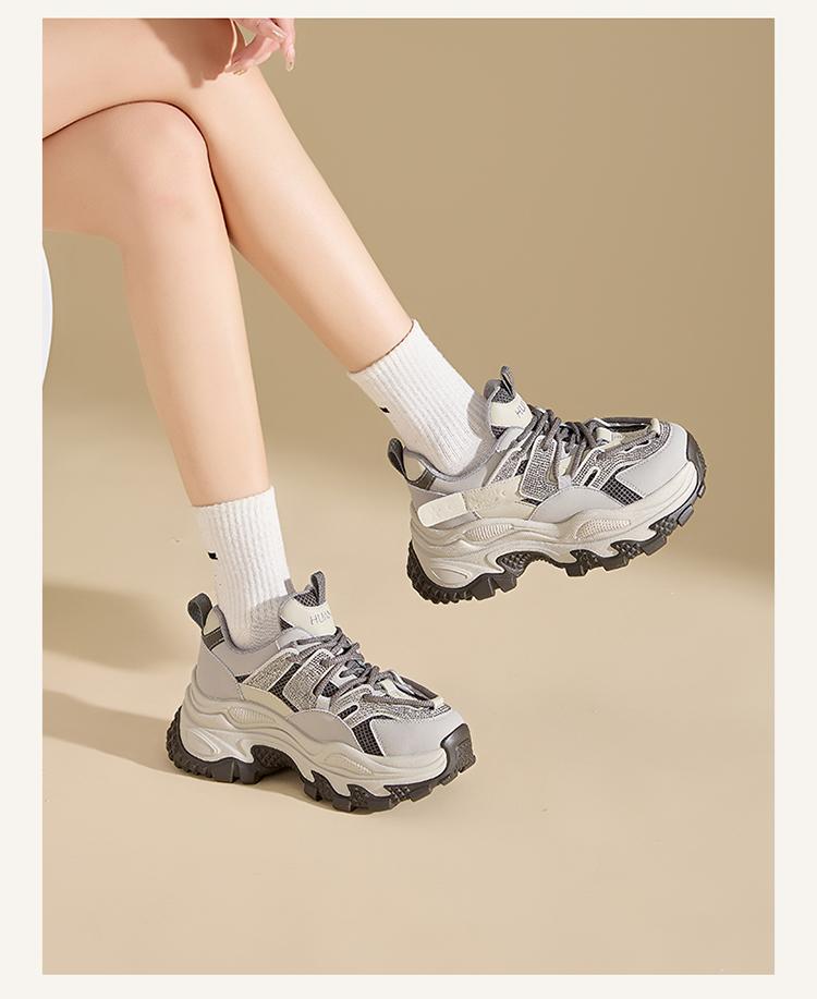 Dad's Shoes Women's Thick Sole Spring New Retro Height Increasing Small Fashionable Versatile Casual Sports Shoes