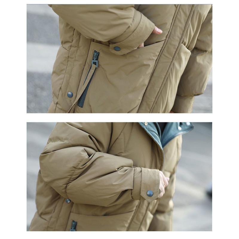 Winter Dicker Lockerer Baumwollmantel Damen Übergroße Warme Lange Steppjacke Koreanischer Stil