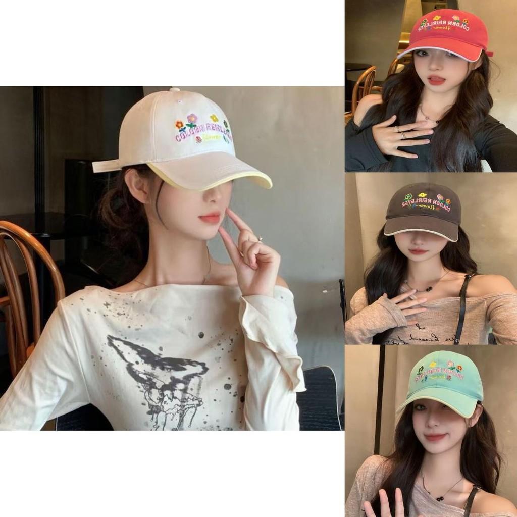Delightful Yellow Floral Embroidered Baseball Cap For Women Casual And Cute Style