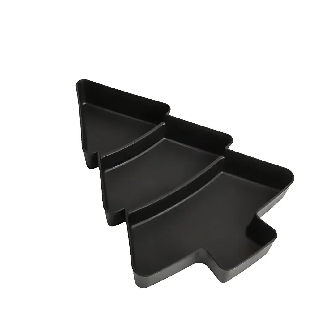 

Christmas Tree Plates Plastic Christmas Trays Snack Service Trays 3-bedroom Multifunctional Food Trays Christmas Party Supplies 1Set